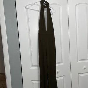 Green open back jumpsuit
